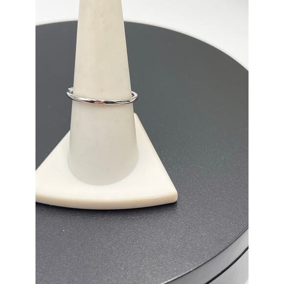 Sterling Silver Romantic CZ Pear and Round Shaped Bypass Adjustable Ring Sz 9+ - Picture 6 of 8